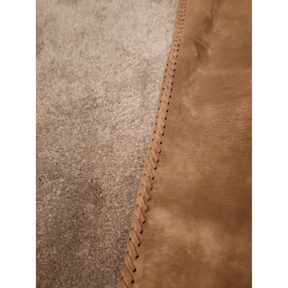 Chico's Tan Leather Pants w/ Ties on Sides Size 2 US 12 - Picture 5 of 10